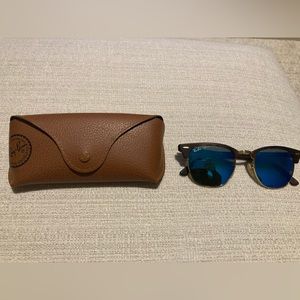 Ray Ban rb 3016 Clubmaster in blue mirror